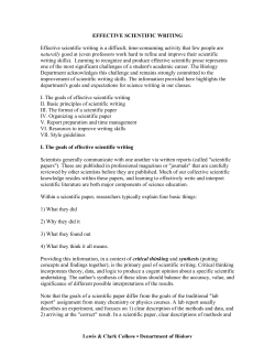 Effective scientific writing