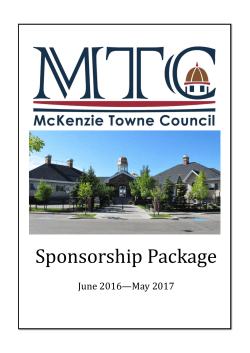Sponsorship Package - McKenzie Towne Council