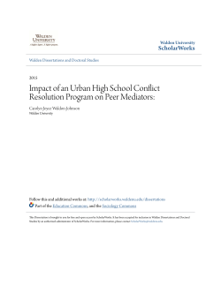 Impact of an Urban High School Conflict Resolution