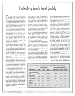 Evaluating Sports field Quality