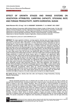 Effect of growth stages and range systems on vegetation attributes