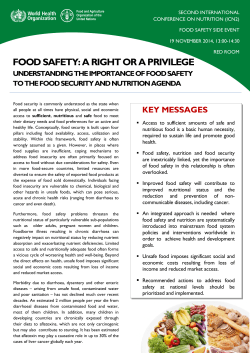 food safety: a right or a privilege
