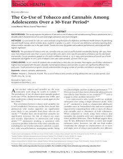 Co-Use of Tobacco and Cannabis