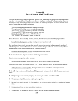 Lesson 11 Parts of Speech: Modifying Elements