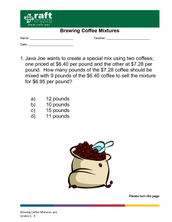 Brewing Coffee Mixtures - Pre test