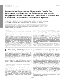 Interrelationships among Lipoprotein Levels, Sex Hormones