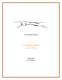 Curriculum Guide Lincoln Park Academy Principal