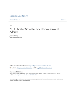 2014 Hamline School of Law Commencement Address