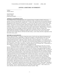 Judith: A Rhetoric of Hybridity - Journal of Student Scholarhip