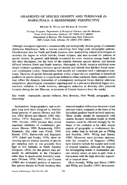 GRADIENTS OF SPECIES DENSITY AND