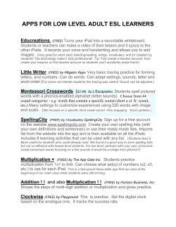 APPS FOR LOW LEVEL ADULT ESL LEARNERS