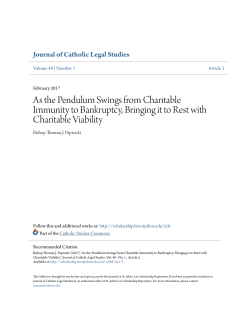 As the Pendulum Swings from Charitable Immunity to Bankruptcy