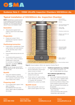 Guidance Note 5 &ndash; OSMA UltraRib Inspection Chambers 500/600mm