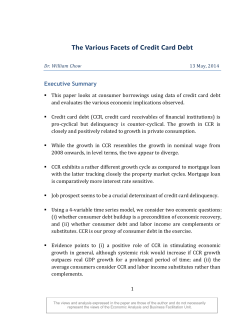 The Various Facets of Credit Card Debt (May 2014)