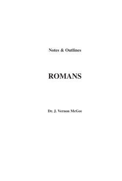romans - Thru the Bible