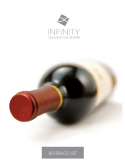 beverage list - Infinity Convention Centre