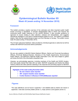 Epidemiological Bulletin Number 85
