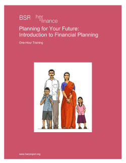 Planning for Your Future: Introduction to Financial Planning