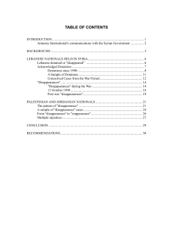 TABLE OF CONTENTS - Amnesty International