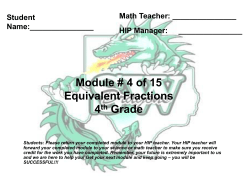 HIP Manager: Module # 4 of 15 Equivalent Fractions 4th Grade