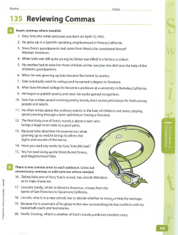 135 Reviewing Commas - St. Aloysius School