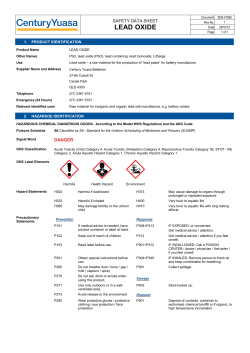 Lead oxide - Century Yuasa