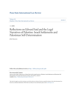 Reflections on Edward Said and the Legal Narratives of Palestine