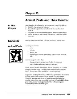 Animal Pests and Their Control - Ontario Pesticide Education Program