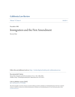 Immigration and the First Amendment