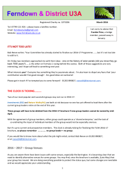 March 2016 - Ferndown U3A