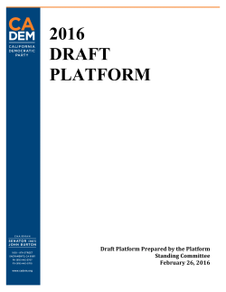 2016 DRAFT PLATFORM - California Democratic Party