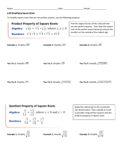 6.4B Simplifying Square Roots To