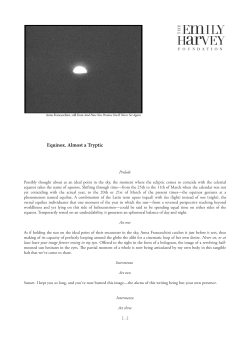 Equinox. Almost a Tryptic