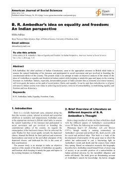B. R. Ambedkar`s idea on equality and freedom: An Indian perspective