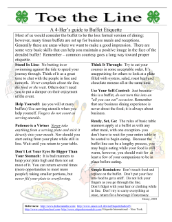 A 4-Her`s guide to Buffet Etiquette