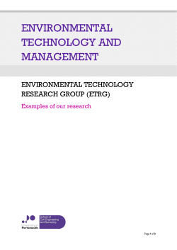 Environmental Technology Research Projects