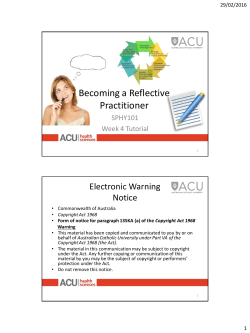 Becoming a Reflective Practitioner