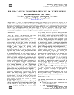 the treatment of congenital clubfoot by ponseti method