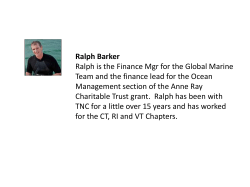 Ralph Barker Ralph is the Finance Mgr for the Global Marine Team