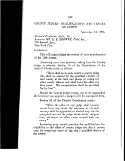 COUNTY JUDGES-QUALIFICATIONS AND TENURE OF OFFICE