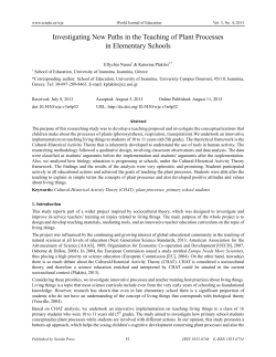Investigating New Paths in the Teaching of Plant Processes in