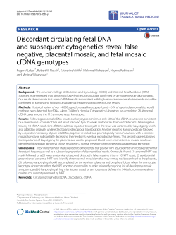 Discordant circulating fetal DNA and subsequent cytogenetics