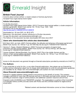 Concerns about animal welfare: a cluster analysis of German pig