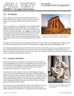 31.1 &ndash; Introduction 31.2 &ndash; Literature and History
