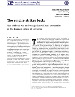 The empire strikes back: War without war and occupation without