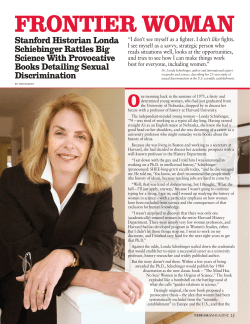 Londa Schiebinger, profiled in the University of Nebraska Alumni