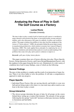 Analyzing the Pace of Play in Golf: The Golf Course as a Factory