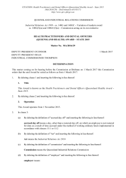 Determination - Queensland Industrial Relations Commission