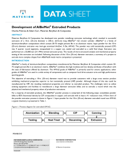 Development of AlBeMet&reg; Extruded Products