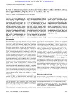 Levels of intrinsic coagulation factors and the risk of